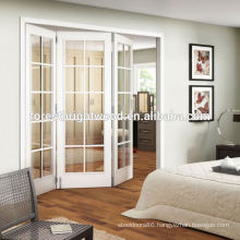 White Frosted Window Glass Bifold Door, Interior Glass French Door